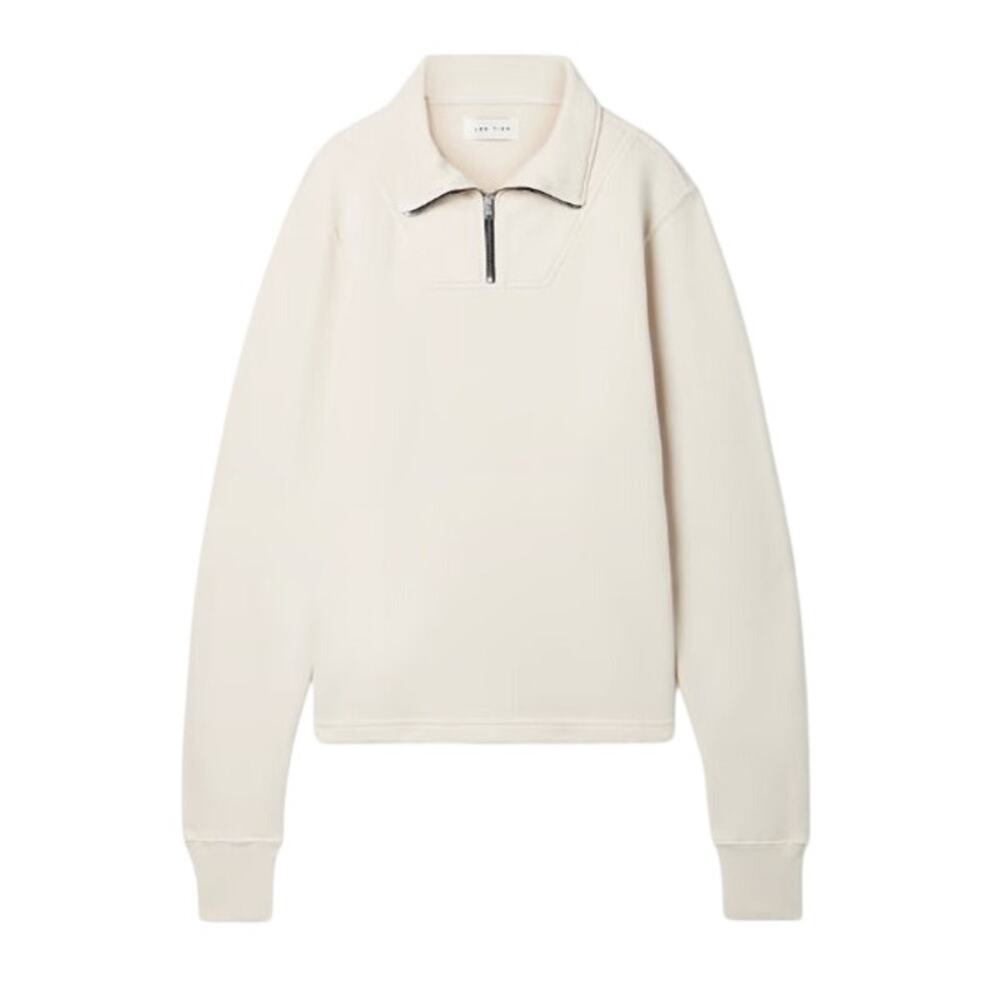 Les Tien Quarter Zip Ivory Yacht Sweatshirt Size S